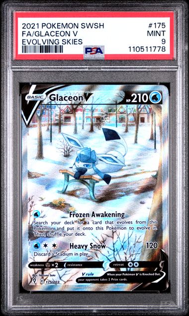 Glaceon V 2021 Pokémon Evolving Skies #175/2063 PSA 9