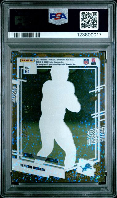 Hendon Hooker 2023 Panini Clearly Donruss autograph gold #'d 4/5 PSA 8