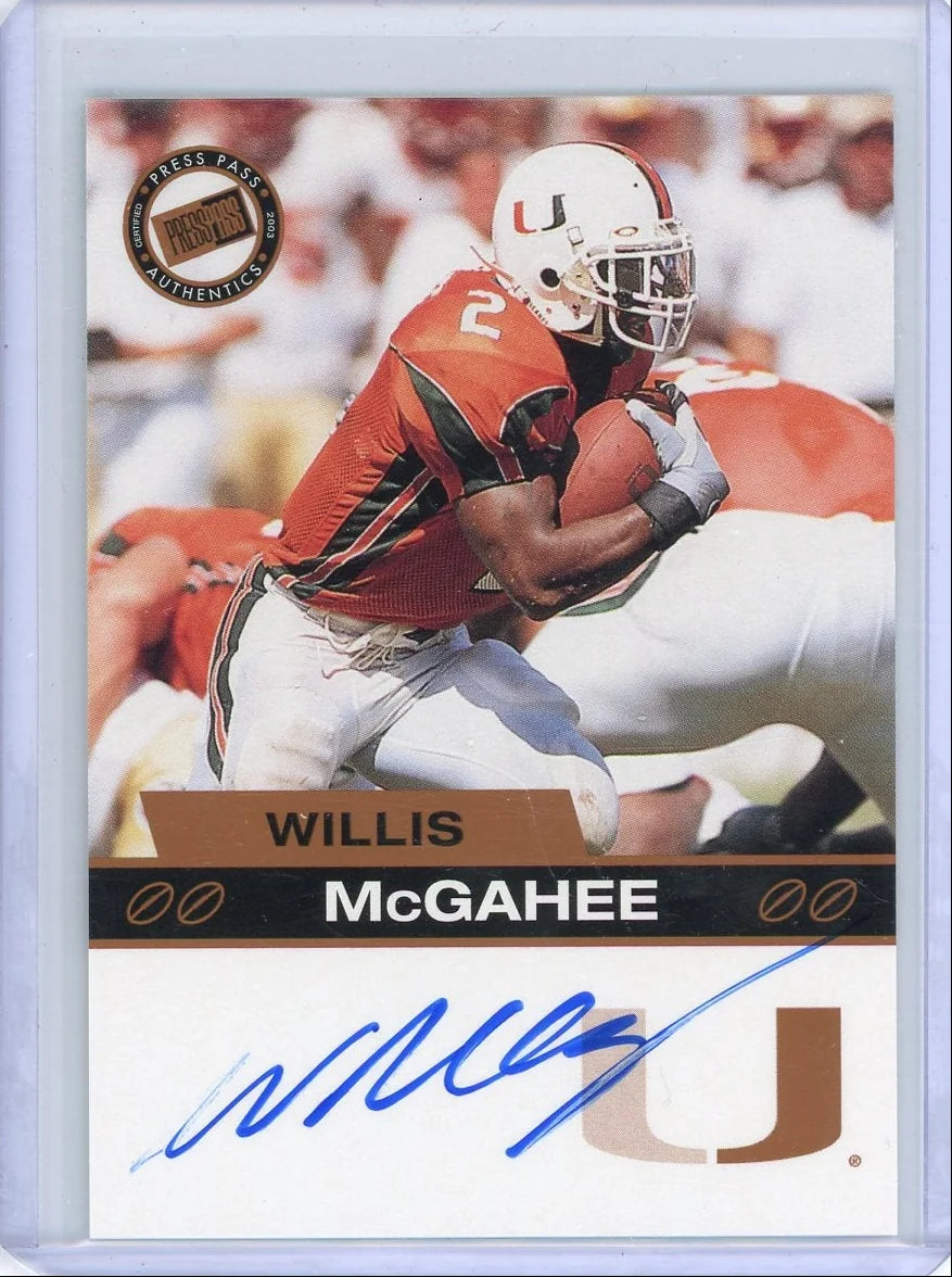 Willis McGahee 2003 Racing Champions Press Proof autograph