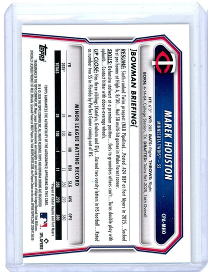 Marek Houston 2026 1st Bowman Chrome Auto