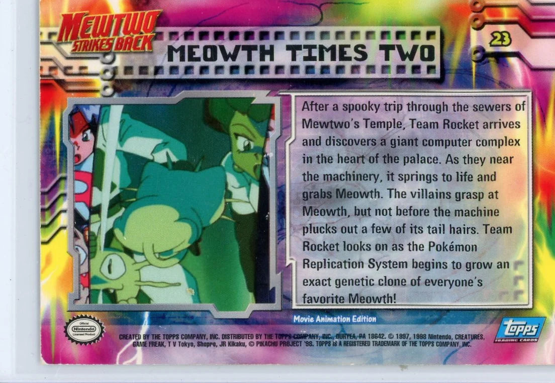 Meowth Times Two Pokémon Topps Mewtwo Strikes Back Rainbow Foil