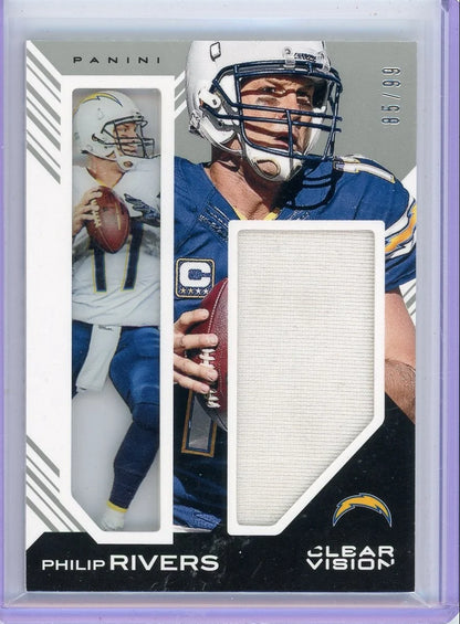 Philip Rivers 2015 Panini Clear Vision relic #'d 85/99