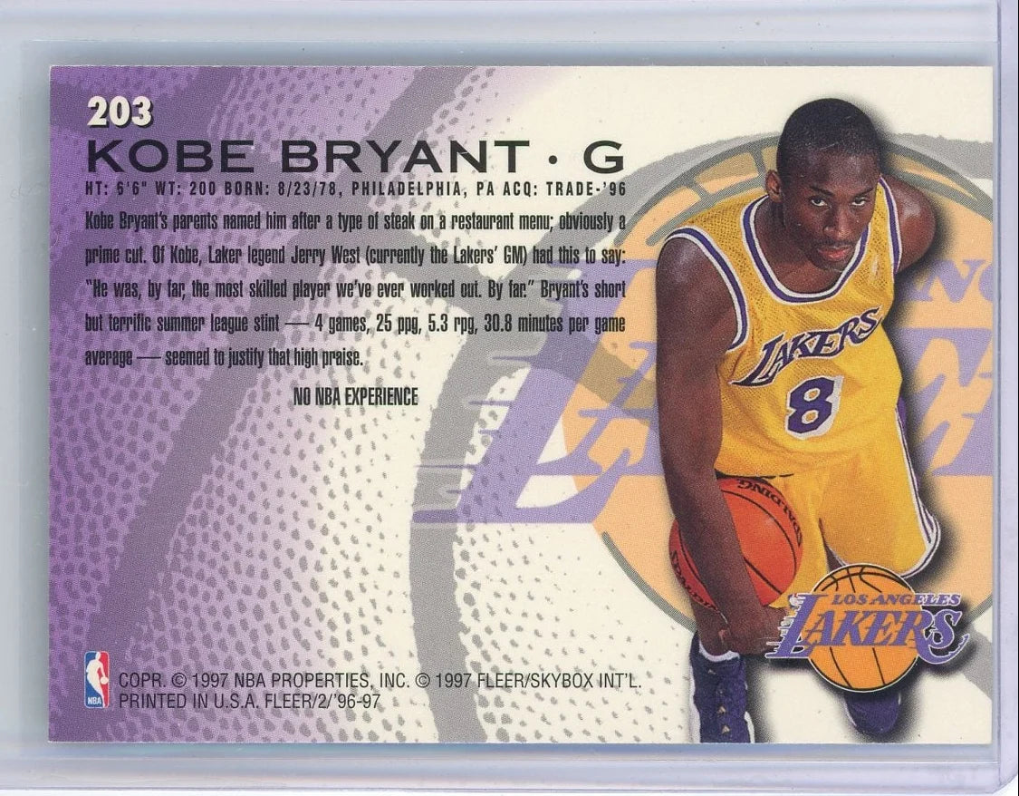 Kobe Bryant 1996-97 Fleer RC #203