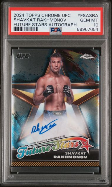 Shavkat Rakhmonov 2024 Topps Chrome Future Stars autograph PSA 10