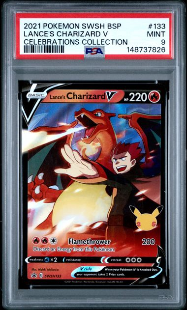 Lance's Charizard 2021 Pokemon Celebrations Collection Black Star Promo #SWSH133 PSA 9
