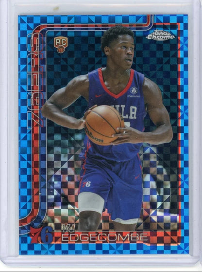 VJ Edgecombe 2025 Topps Chrome Blue X-Fractor RC