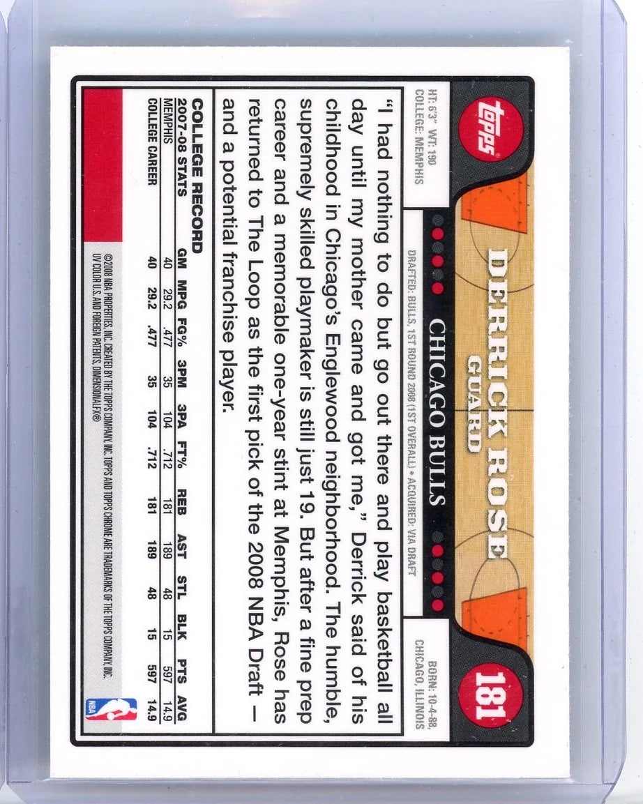 Derrick Rose 2007-08 Topps Chrome rookie card