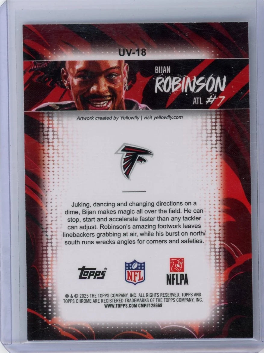 Bijan Robinson 2025 Topps Chrome Ultraviolet SP