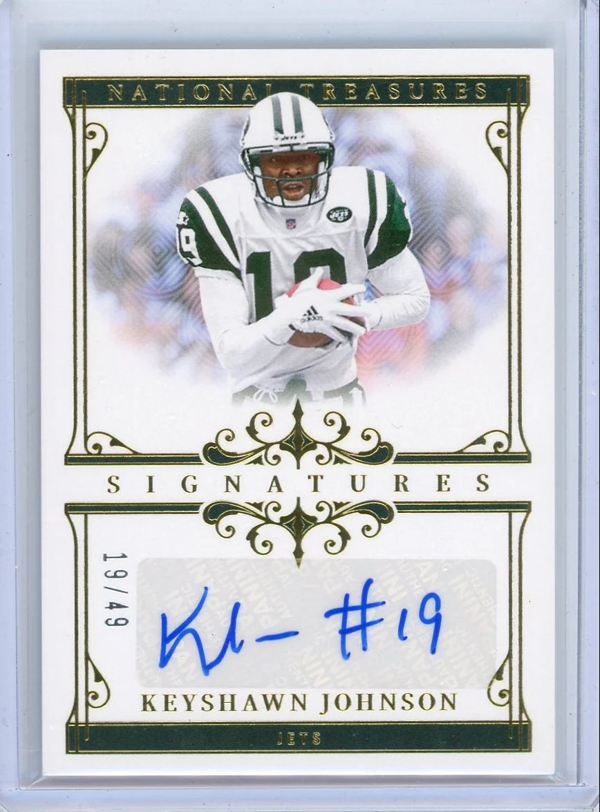 Keyshawn Johnson 2025 Panini National Treasures Signatures #'d 19/49 (Jersey #)