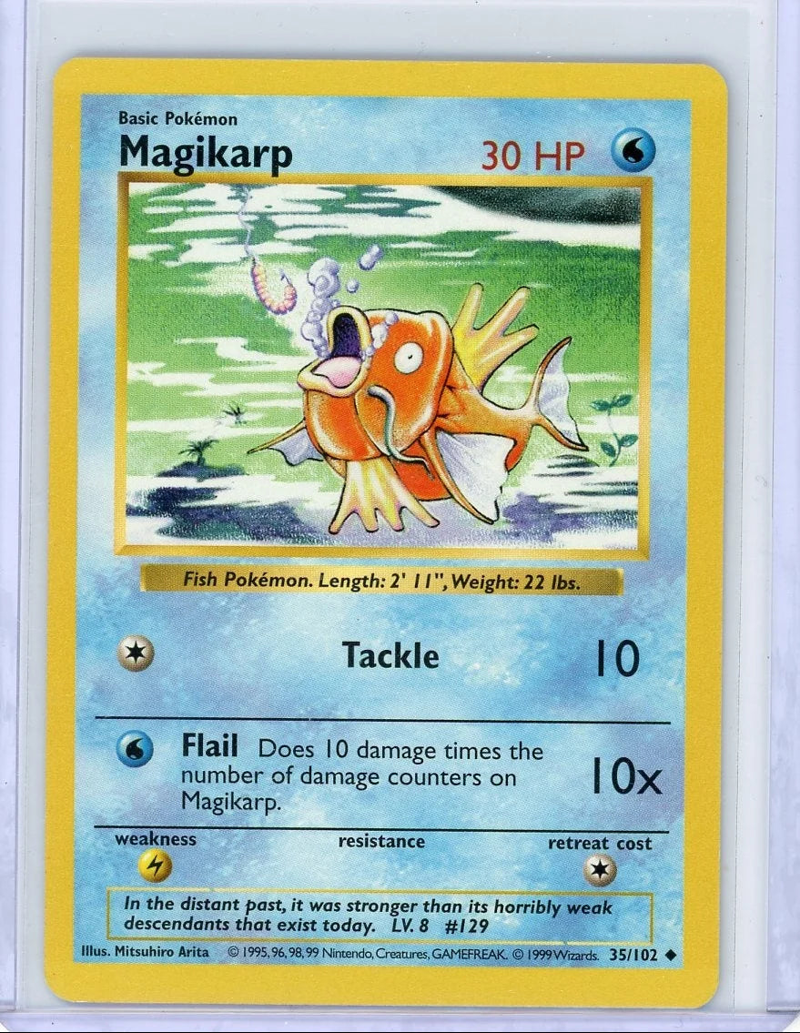 Magikarp Pokémon Base Set Shadowless Unlimited Non-Holo #35/102