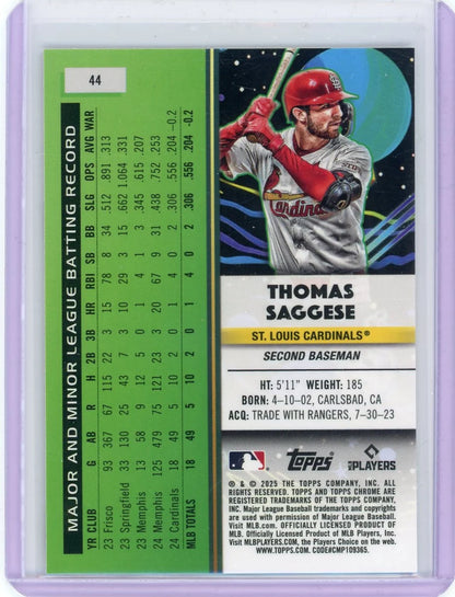 Thomas Saggese 2025 Topps Chrome Cosmic White Hole RC