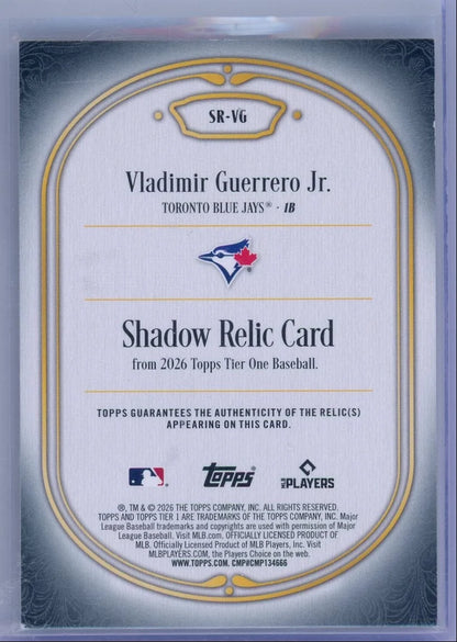Vladimir Guerrero Jr 2026 Tier One Patch #'d 21/25