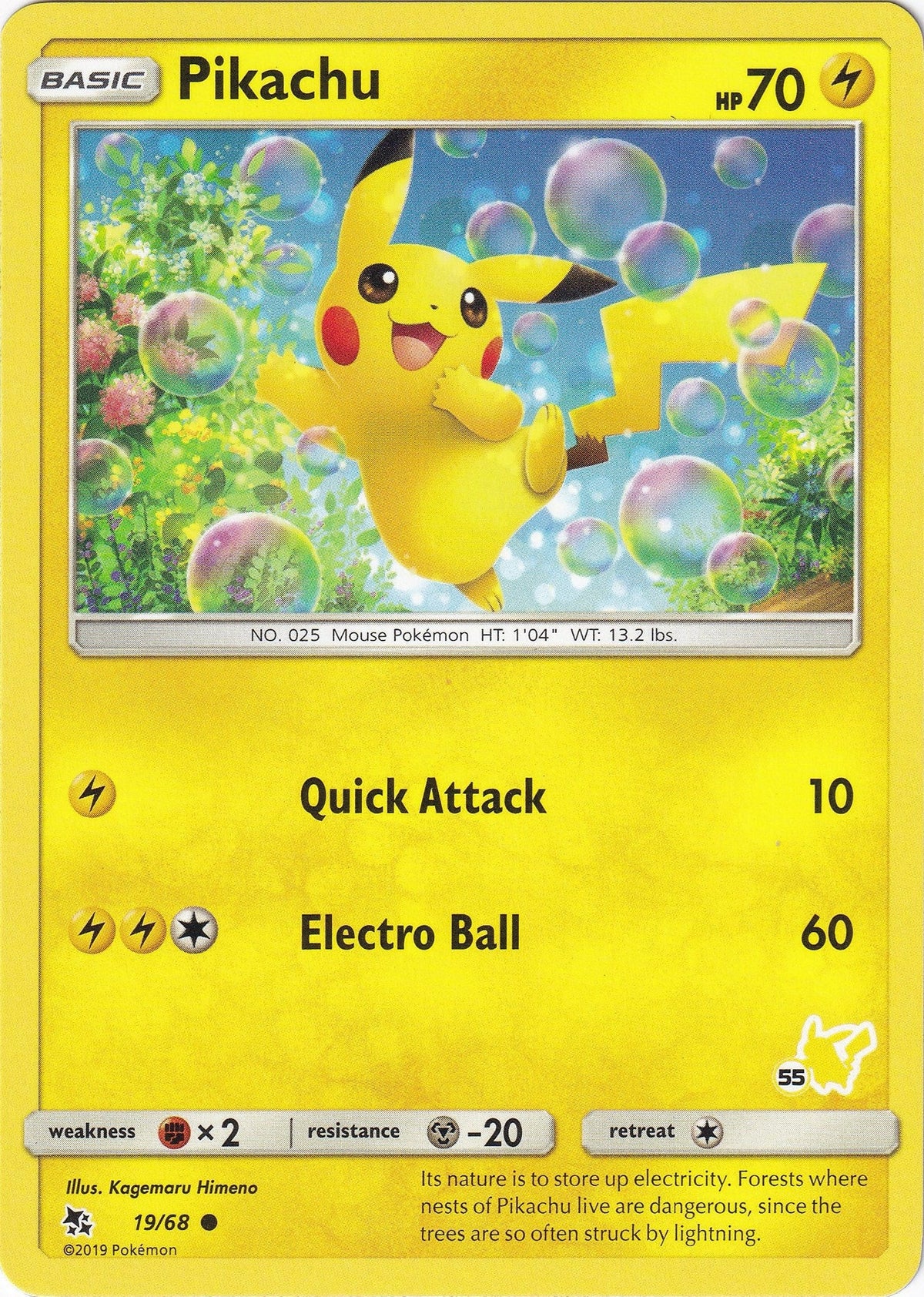 Pikachu - 19/68 (#55 Pikachu Stamped) (019/068) (Battle Academy) (BTA)