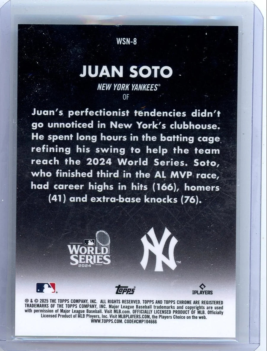 Juan Soto 2025 Topps Chrome World Series at Night