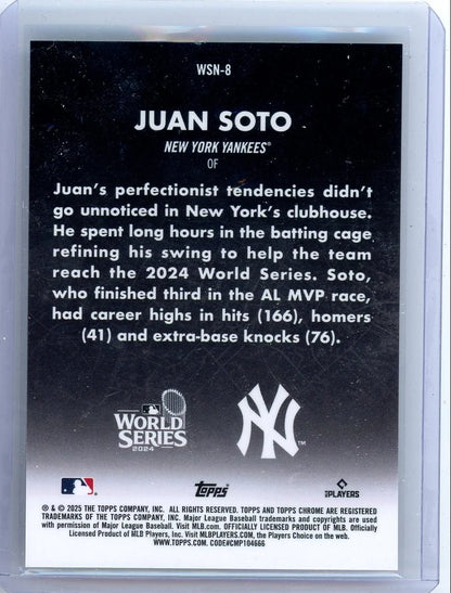 Juan Soto 2025 Topps Chrome World Series at Night