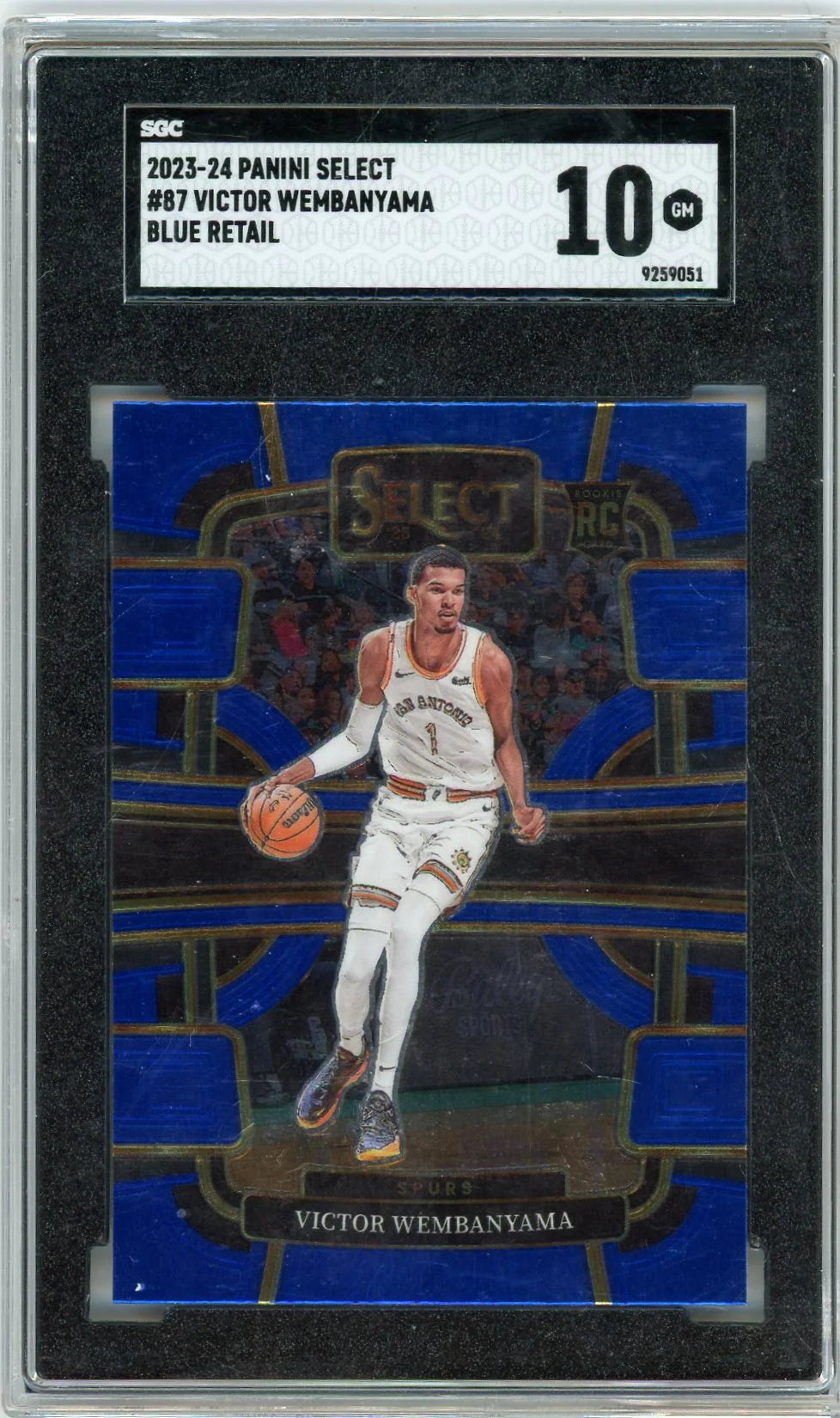 Victor Wembanyama 2023-24 Panini Select Blue retail RC SGC 10