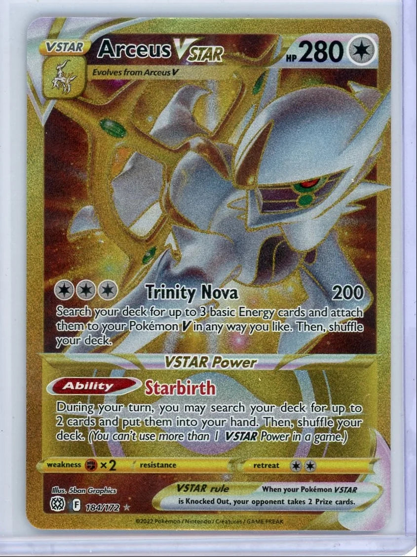 Arceus Vstar Pokémon Brilliant Stars Gold Secret Rare #184/172