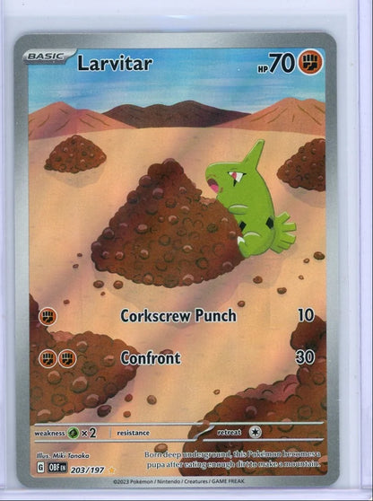 Larvitar Pokémon Obsidian Flames Illustration Rare #203/197