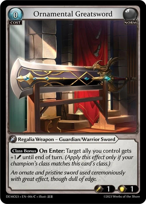 Ornamental Greatsword (006) (2023 Demo Deck) (DEMO23)