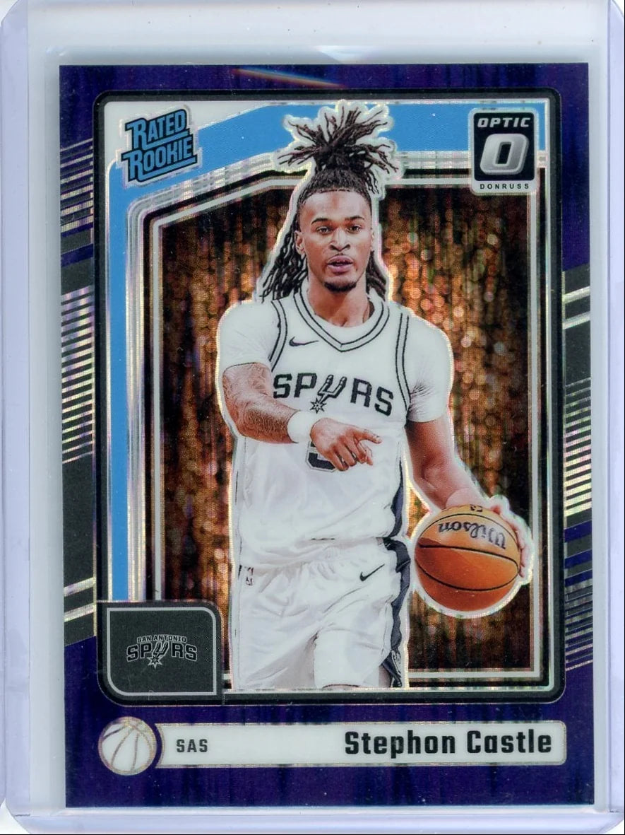 Stephon Castle 2024-25 Panini Donruss Optic Rated Rookie Purple Shock Prizm #254