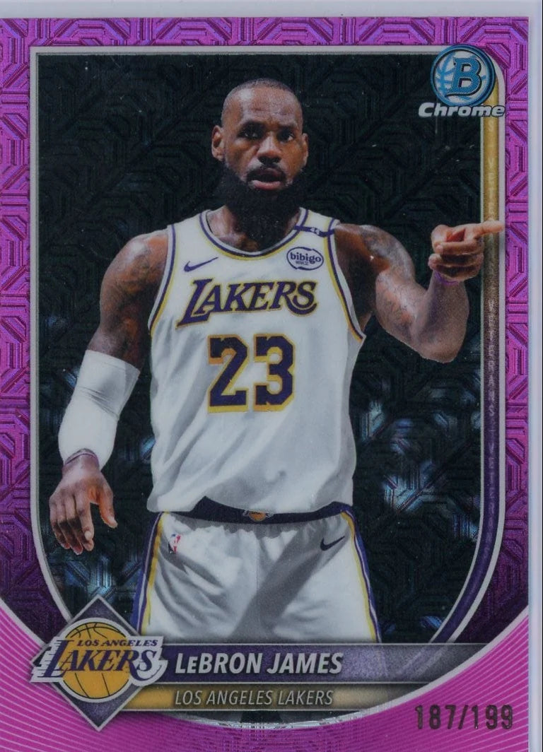 LeBron James 2025 Bowman Chrome Pink Mojo Refractor #'d 187/199