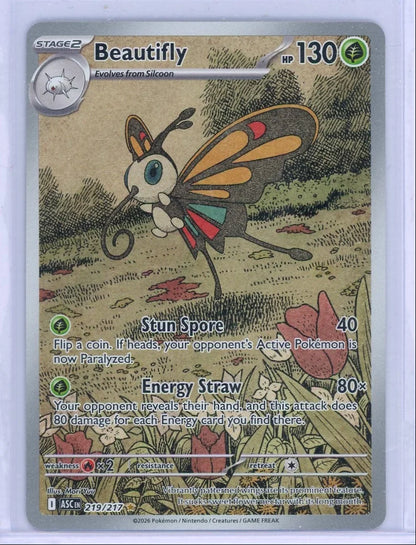 Beautifly Pokémon Ascended Heroes Illustration Rare #219/217