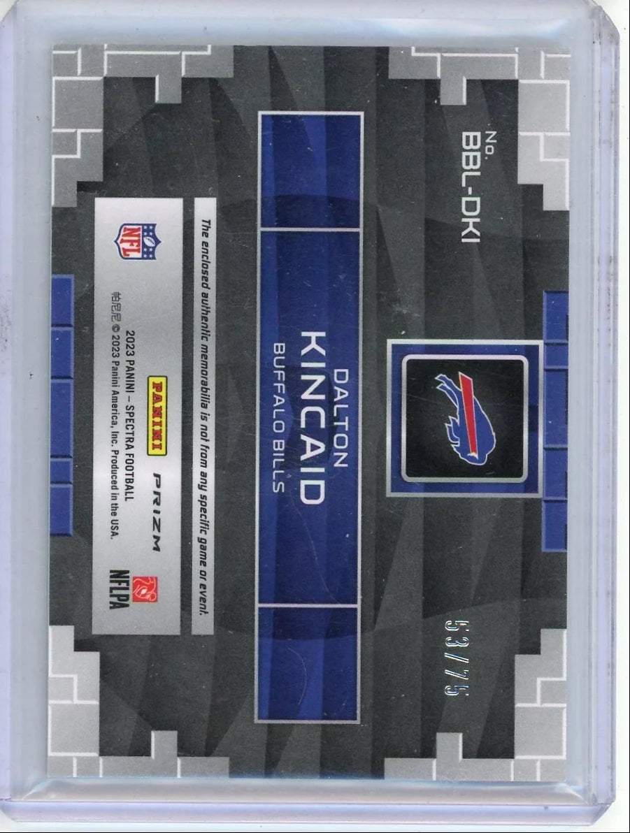 Dalton Kincaid 2023 Panini Spectra Building Blocks Triple Relic RC #'d 53/75