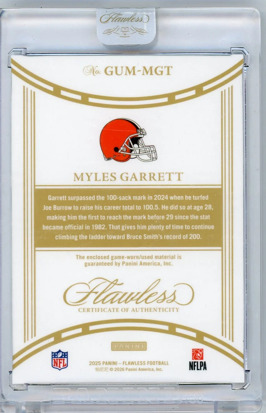 Myles Garrett 2025 Panini Flawless Game-Used Memorabilia #'d 01/25