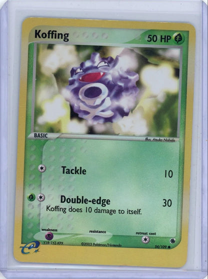 Koffing 2003 Pokemon Ruby & Sapphire reverse holo #54/109