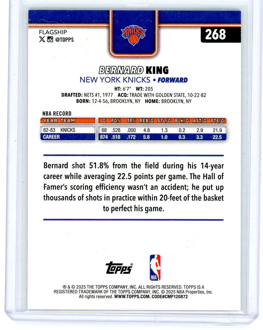 Bernard King 2025 Topps Flagship Wood SSP #'d 16/25
