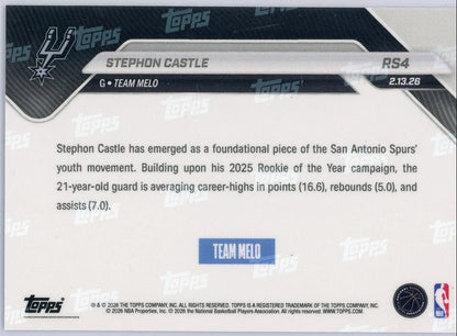 Stephon Castle 2026 Topps NOW Rising Stars #RS4
