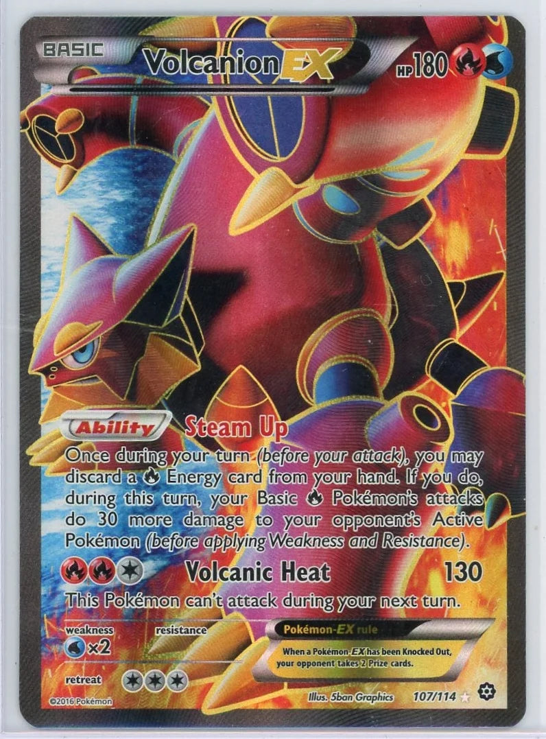Volcanion EX Pokémon XY Steam Seige Full-Art #107/114 LP/NM