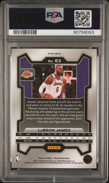 LeBron James 2023 Panini Prizm Glitter #63 PSA 10