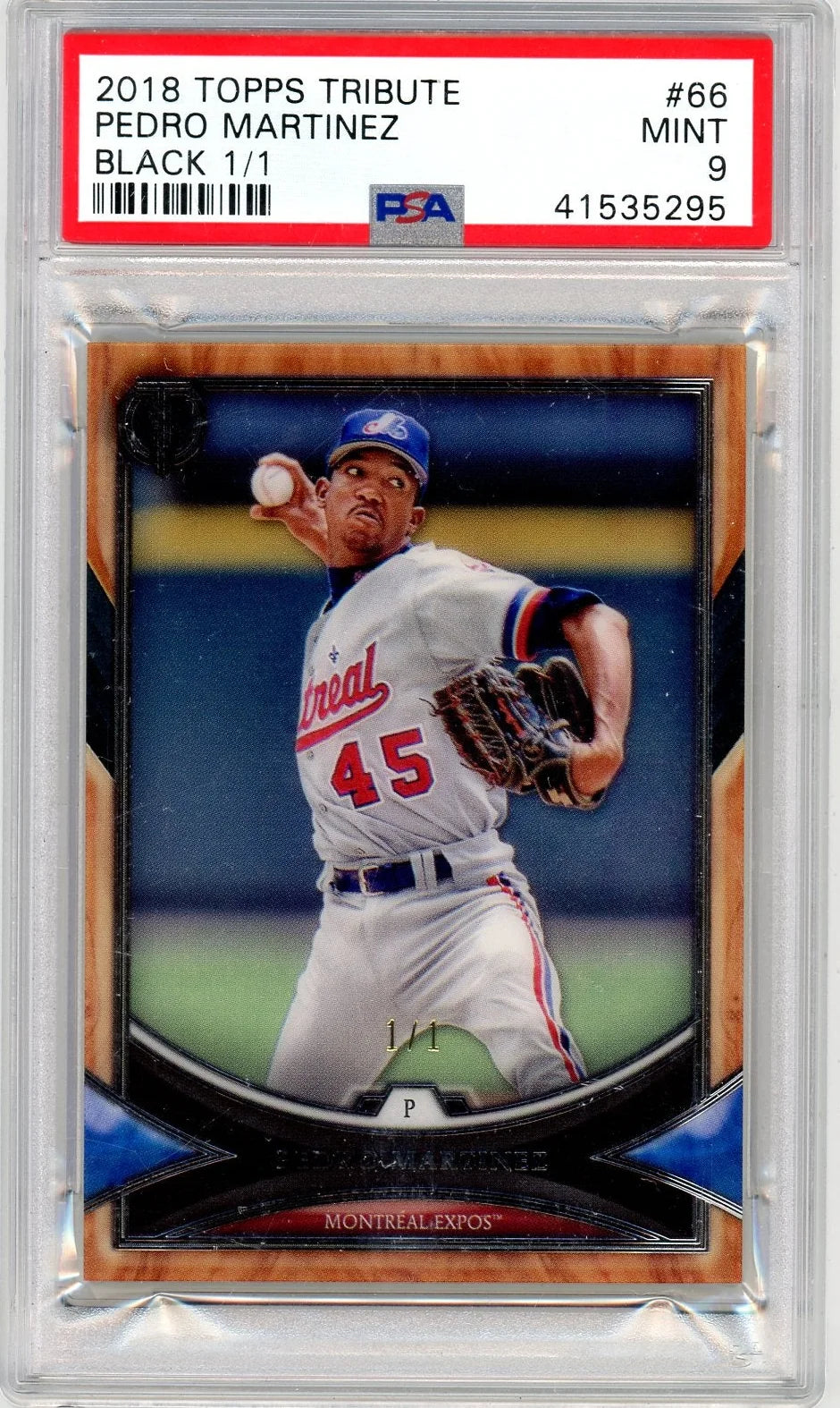 Pedro Martinez 2018 Topps Tribute Black 1/1 PSA 9