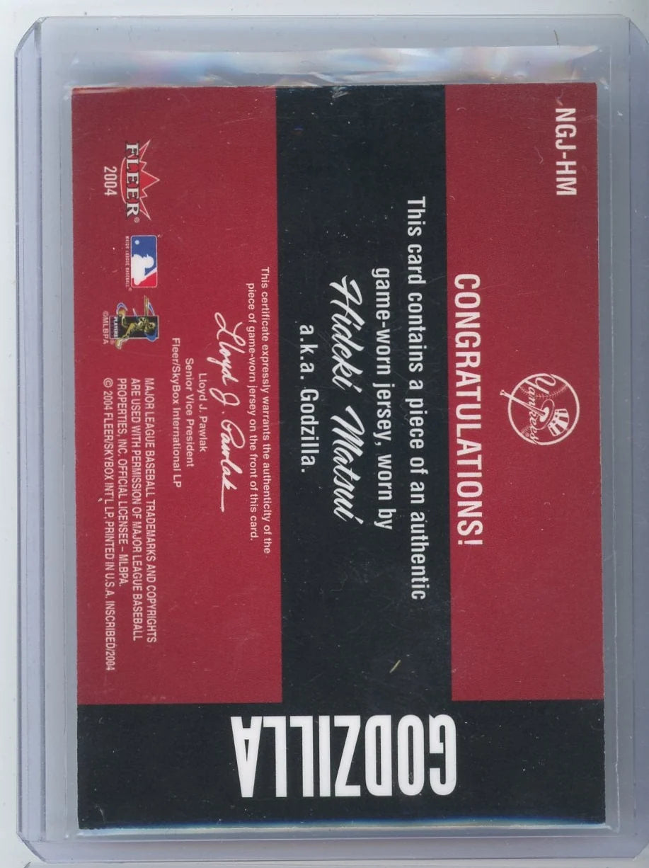 Hideki Matsui 2004 Fleer Inscribed Names of the Game game-used jersey relic #'d 160/250