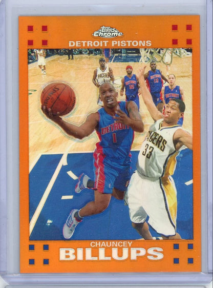 Chauncey Billups 2007 Topps Chrome orange ref. #'d 134/199