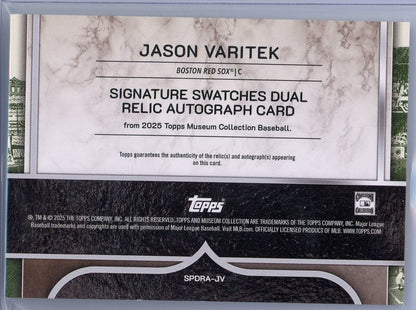 Jason Varitek 2025 Topps Museum Collection Dual Relic Autograph #'d 65/99