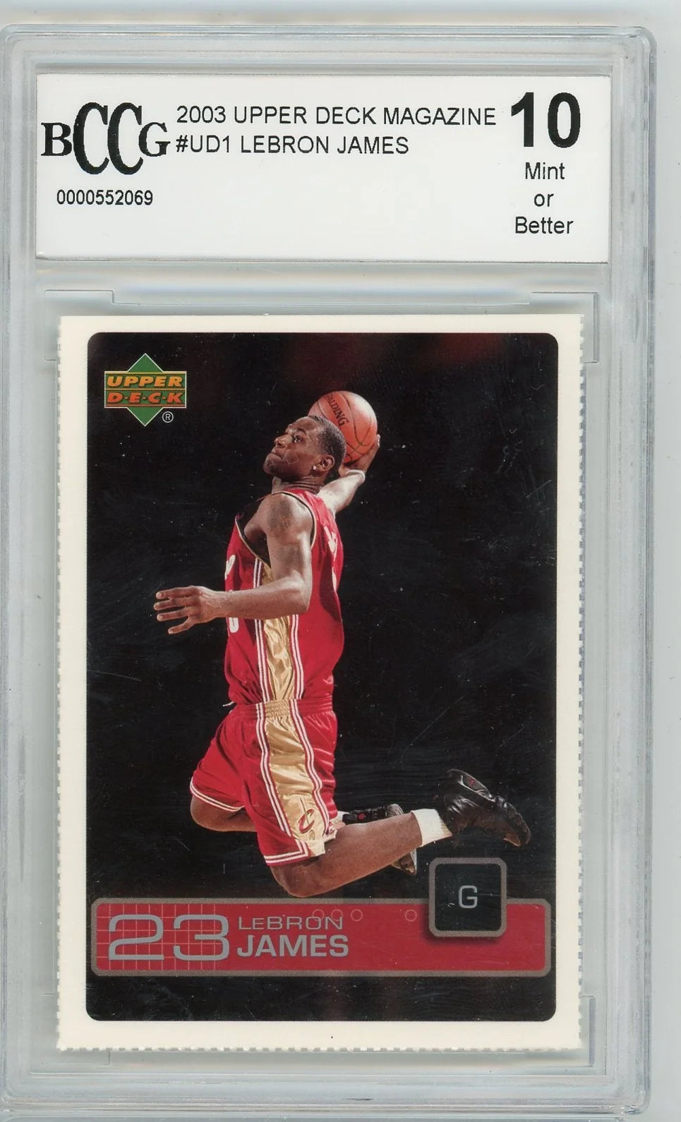 Lebron James 2003 Upper Deck Magazine Rookie #UD1 BCCG 10