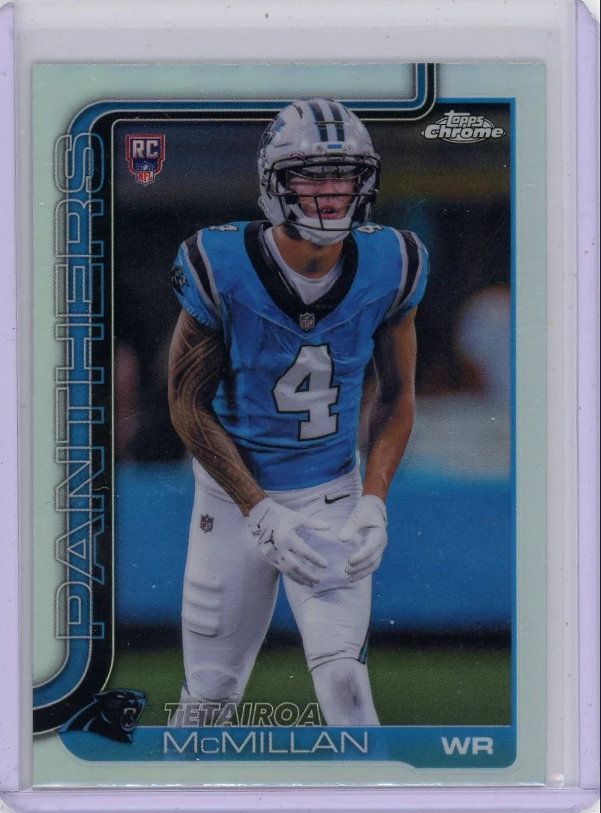 Tetairoa McMillan 2025 Topps Chrome Refractor RC