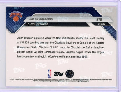 Jalen Brunson 2026 Topps Now Conference Finals #'d 23/50