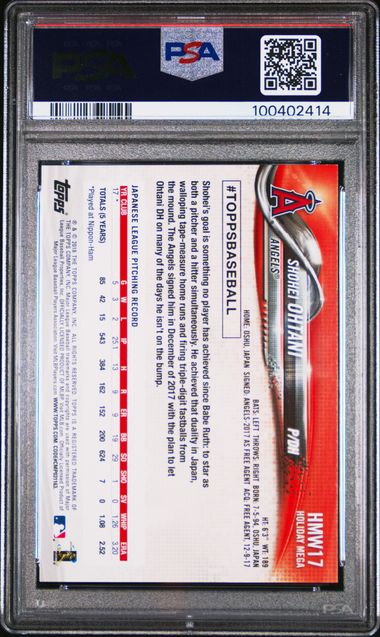 Shohei Ohtani 2018 Topps Holiday RC #17 PSA 9
