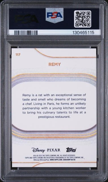 Remy 2025 Topps Chrome Disney Orange Refractor #'d 16/25 PSA 10