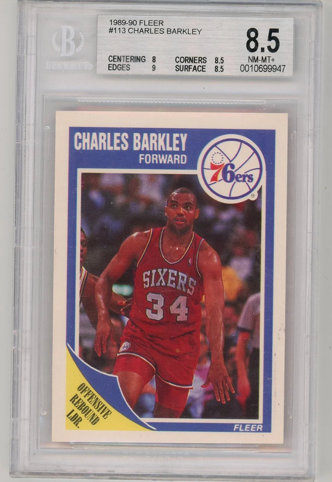 Charles Barkley 1989 Fleer #113 BGS 8.5