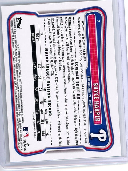 Bryce Harper 2026 Bowman Baseball Gold #'d 03/50 (JRSY #)
