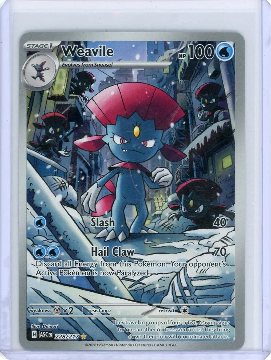 Weavile 2026 Pokemon Ascended Heroes Illustration Rare #228/217