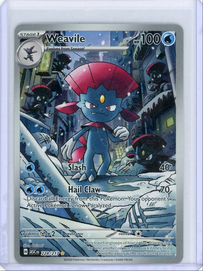 Weavile 2026 Pokemon Ascended Heroes Illustration Rare #228/217