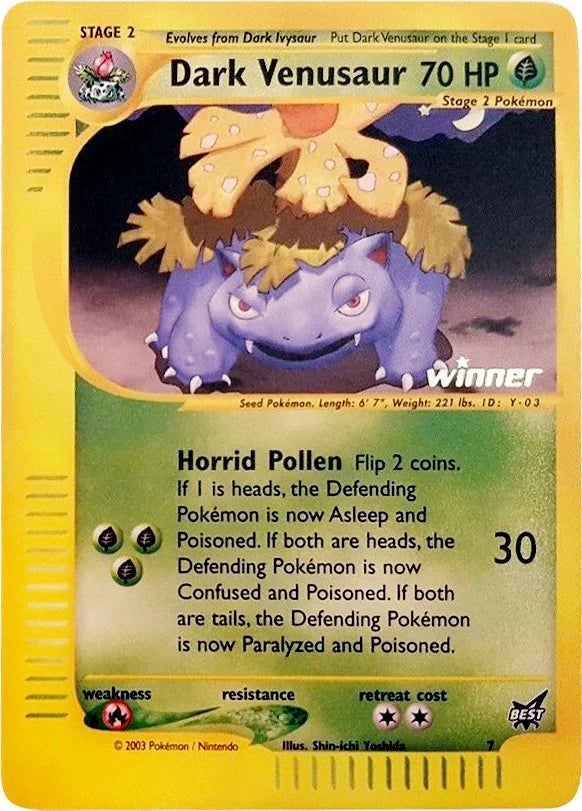 Dark Venusaur - 7 [Winner] (007/009) (Best of Promos) (PR)