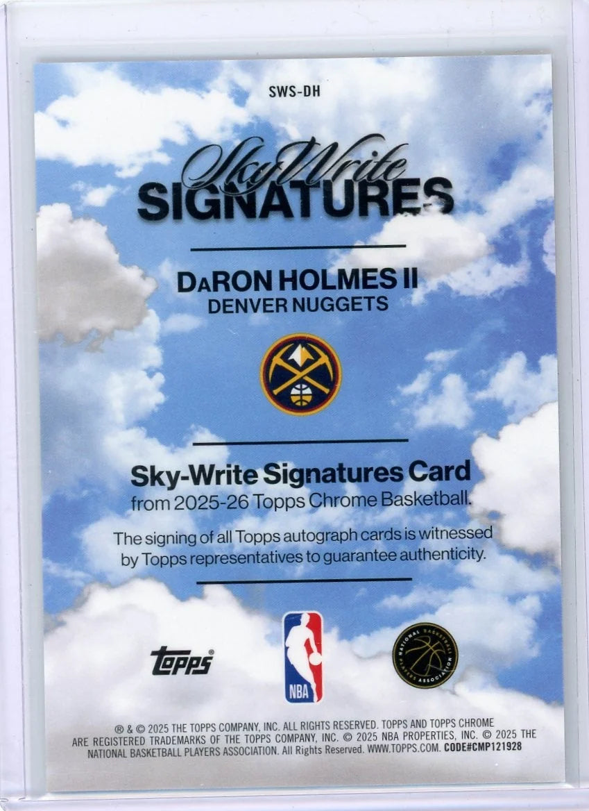 DaRon Holmes II 2025 Topps Chrome Basketball Skywrite Signatures Gold Geometric #'d 07/50