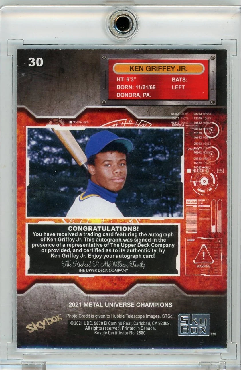 Ken Griffey Jr. 2021 Upper Deck Skybox Metal Universe Champions Silver Auto