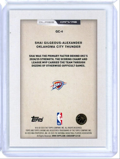Shai Gilgeous-Alexander 2025-26 Topps Chrome Glass Canvas #GC-4